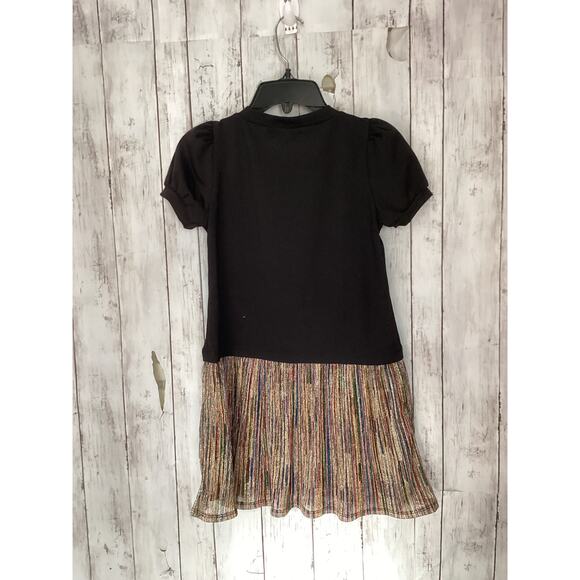 Emerald Sunday Kidswear Purple Colorful Rainbow Skirt Puff Sleeves Dress XS - Picture 2 of 3